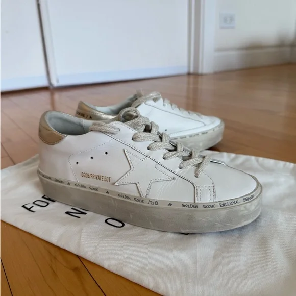 Worn once Golden Goose Hi Star Optic White Sneakers 37 - Picture 7 of 10